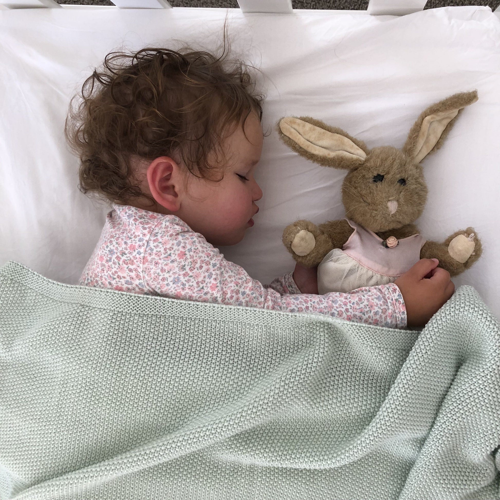 Mint Moss Stitch Blanket - Lou & Olly Limited