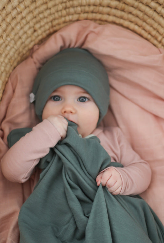 Merino/Bamboo Baby Swaddle Storm by Burrow & Be
