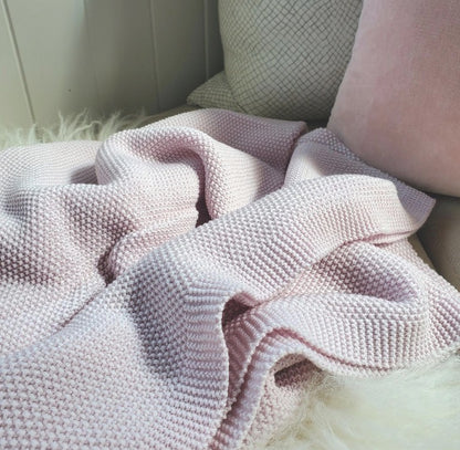 Blush Moss Stitch Blanket - Lou & Olly Limited