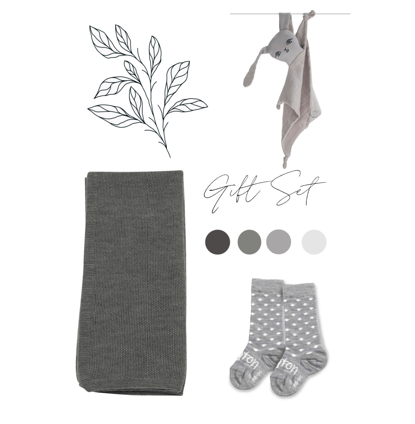 Grey Blanket Gift Set - Lou & Olly Limited