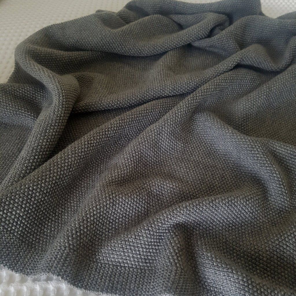 Grey Moss Stitch Blanket - Lou & Olly Limited
